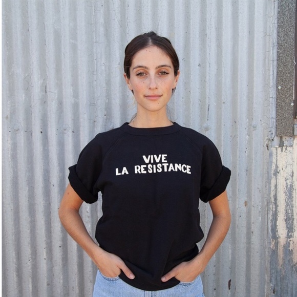 Clare V Tops - Clare V Vive La Resistance Sweatshirt Tee Large